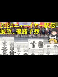 [x]【陸上競技・駅伝】ニューイヤー駅伝2024の展望と優勝予想してみた【ゆっくり実況】 - YouTube