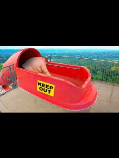 [x]he got stuck in a tight water slide.. - YouTube