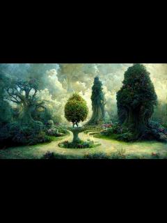 [x]Premium Photo | Garden of eden with the tree of life tree of knoledge ...