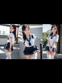[x]AIGravure AIグラビア / AI Stable diffusionで画像生成したセーラー服女子 - YouTube