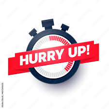 Vector Illustration Hurry Up Sign With Stop Watch Stock ベクター ...